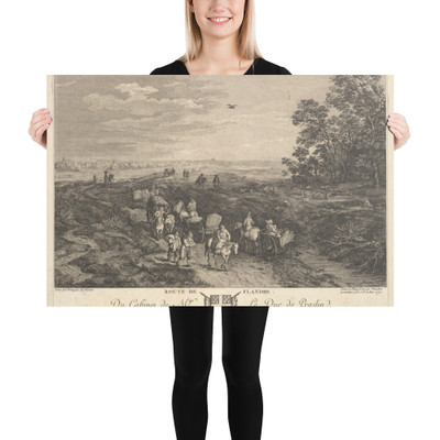 Flanders Road (Route de Flandre) after a painting in the collection of the Duc de Praslin - Balthasar Anton Dunker - 1772 - Paper Poster Museum quality 7704528