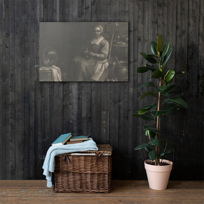 A Woman Peeling Pears - Wallerant Vaillant - mid-17th century - Canvas Museum quality 7742283