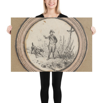 Standing soldier with a dog and a crucifix - Victor Adam - mid–19th century - Photo Paper Poster Museum quality 7724642