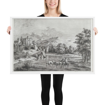 View of the Temple of Vesta - Jean Jacques de Boissieu - 1774 - Matte Paper Framed Poster Museum quality 7745848