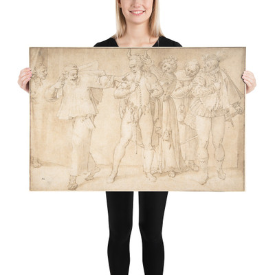 A Theatrical Scene - Anonymous, French, 17th century - 17th century - Paper Poster Museum quality 7746272