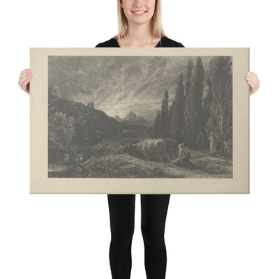 The Early Ploughman, or The Morning Spread Upon the Mountains - Samuel Palmer - before 1861 - Canvas Museum quality 7737868