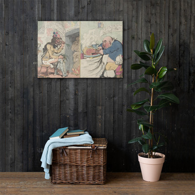 French Liberty. British Slavery - James Gillray - December 21, 1792 - Canvas Museum quality 7704754