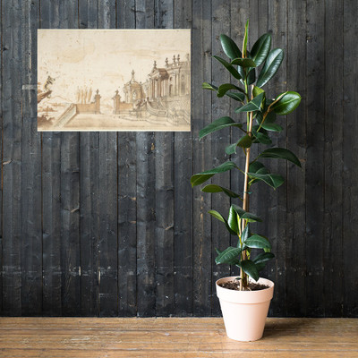 Architectural Fantasy - Anonymous, Italian, Piedmontese, 18th century - 1700–1780 - Paper Poster Museum quality 7745445