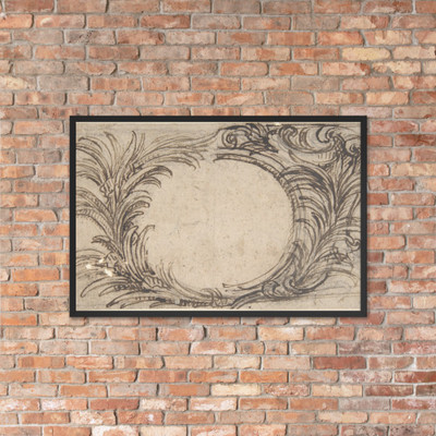 Two Variants for a Cartouche with Palm Leave Decoration - Giovanni Battista Foggini - 1652–1725 - Photo Paper Framed Poster Museum quality 7741284