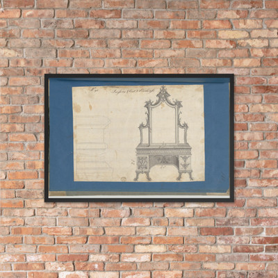 Dressing Chest and Bookcase, from Chippendale Drawings, Vol. II - Thomas Chippendale - 1753 - Photo Paper Framed Poster Museum quality 7724792