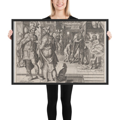 Jonadab Counselling Amnon, from The Story of Tamar and Amnon, plate 1 - Philips Galle - 1559 - Matte Paper Framed Poster Museum quality 7739752