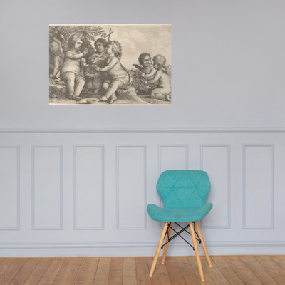 Jesus, St. John the Baptist and four cherubs - Wenceslaus Hollar - 1646 - Photo Paper Poster Museum quality 7741807