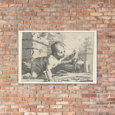 The Infant Jesus - Charles Le Brun - before 1642 - Photo Paper Framed Poster Museum quality 7741215