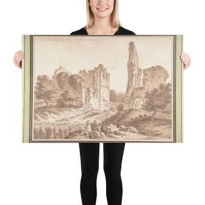 Ruins of the Château of Becoiseau, near Mortcerf (seine-et-Marne) - Johann Georg Wille - 1784 - Photo Paper Poster Museum quality 7746531