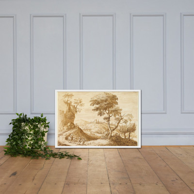 Landscape with a Town in the Distance - Anton Maria Zanetti the Elder - 1680–1767 - Matte Paper Framed Poster Museum quality 7746256