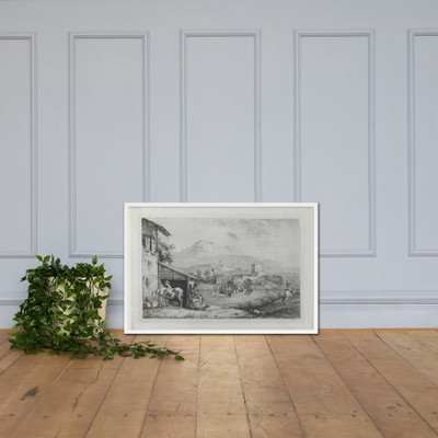 Garigliano Passage (Italy) - Jean Jacques de Boissieu - 1793 - Matte Paper Framed Poster Museum quality 7745812