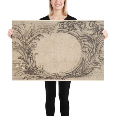 Two Variants for a Cartouche with Palm Leave Decoration - Giovanni Battista Foggini - 1652–1725 - Photo Paper Poster Museum quality 7741274