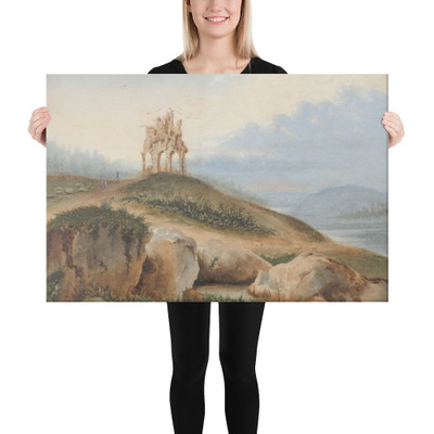 Landscape with a Fantastic Castle - George Sand - 1865 - Canvas Museum quality 7747244