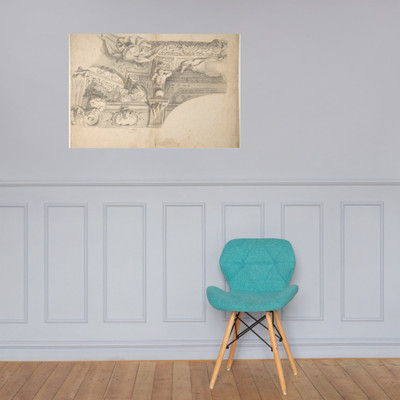 Design for the Decoration of a Cornice - Anonymous, Italian, 18th century - 18th century - Paper Poster Museum quality 7747436