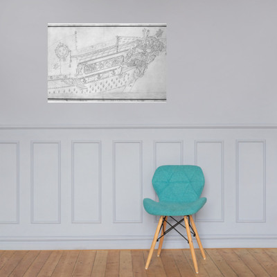 Drawing of the Stern of "La Réal" - Anonymous, French, 19th century - 19th century - Photo Paper Poster Museum quality 7723307