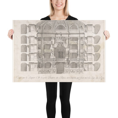 Transverse Section of the Small Theater in the Palace of Caserta with a View Towards the Royal Box - Luigi Vanvitelli - 1700–1773 - Photo Paper Poster Museum quality 7743618