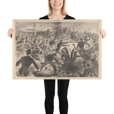 The War for the Union, 1862 – A Bayonet Charge (Harper's Weekly, Vol. VII) - Winslow Homer - July 12, 1862 - Photo Paper Poster Museum quality 7747347