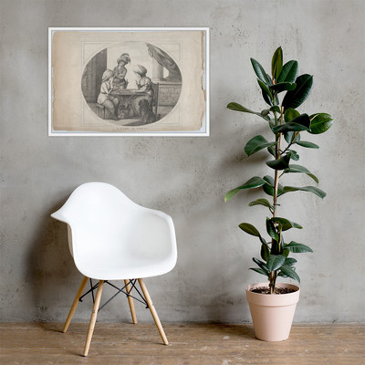 A Game at Chess - James Bretherton - 1780 - Photo Paper Framed Poster Museum quality 7738261