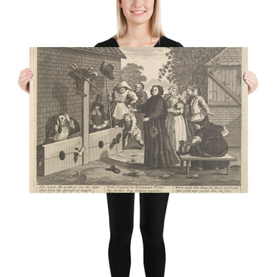 Hudibras in Tribulation (Plate 6: Illustrations to Samuel Butler's Hudibras) - William Hogarth - 1725–30 (?) - Photo Paper Poster Museum quality 7747295