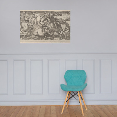 Six Cavalrymen in Combat, from Battle Scenes I - Antonio Tempesta - ca. 1590–1630 - Paper Poster Museum quality 7723568