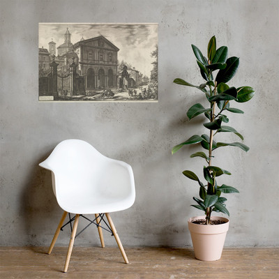 View of the Basilica of San Sebastiano fuori delle mura [St. Sebastian ouside the Walls] on the Appian Way, from Vedute di Roma (Roman Views) - Giovanni Battista Piranesi - ca. 1750 - Photo Paper Poster Museum quality 7725088