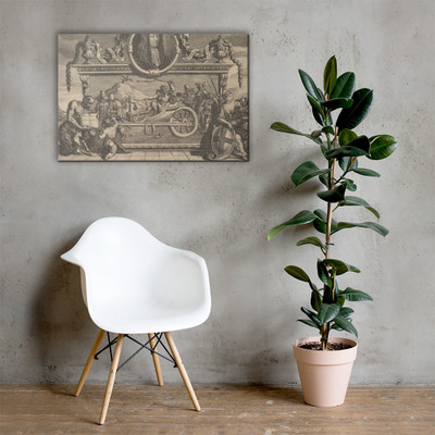 Frontispiece and Its Explanation: Twelve Large Illustrations for Samuel Butler's Hudibras, Plate 1 - William Hogarth - February 1725–26 - Canvas Museum quality 7704809