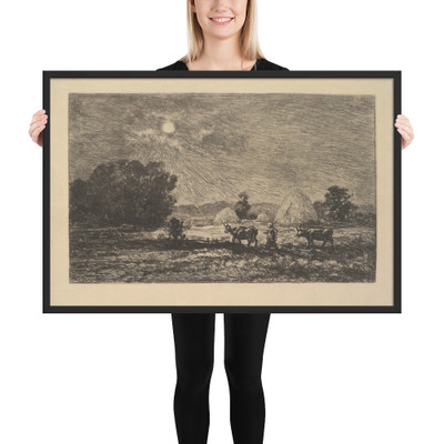 Clair de Lune à Valmondois - Charles-François Daubigny - 1877 - Photo Paper Framed Poster Museum quality 7705463