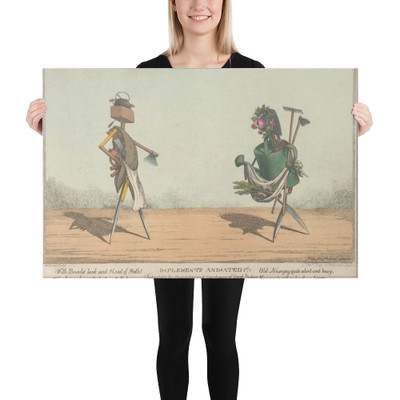 Implements Animated, Pl. 1, Dedicated to the Carpenters and Gardeners of Great Britain - Charles Williams - 1811 - Canvas Museum quality 7704817