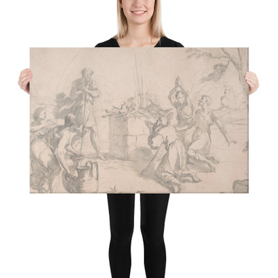 The Sacrifice of Noah - Aureliano Milani - 17th century - Canvas Museum quality 7746017