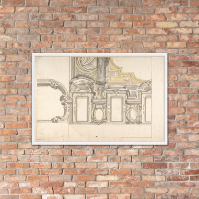 Design for an Attic Window and an Interior, with the Frame of the Ceiling Shown - Anonymous, Italian, Piedmontese, 18th century - 1700–1780 - Photo Paper Framed Poster Museum quality 7744912