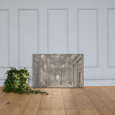 Interior of the Palazzo Spinola, Genoa - Louis Jean Desprez - 18th century - Canvas Museum quality 7739479