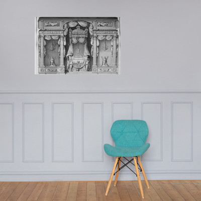 Design for a Canopy Bed in an Alcove - Anonymous, French, 18th century - ca. 1770–90 - Paper Poster Museum quality 7737446