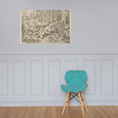 The Merchant Robbed by Monkeys - Pieter van der Heyden - 1562 - Photo Paper Poster Museum quality 7723902