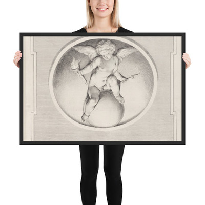 Triumphant Cupid - Jean Michel Liotard - 1715–96 - Matte Paper Framed Poster Museum quality 7724903