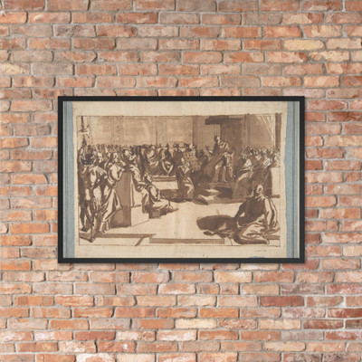 An Ecclesiastic (Pope?) Blessing a Book before the Sacred College. - Cesare Nebbia - 1580–90 - Matte Paper Framed Poster Museum quality 7741763