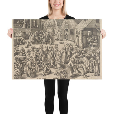 Charity (Charitas) from The Virtues - Philips Galle - 1559 - Paper Poster Museum quality 7723870