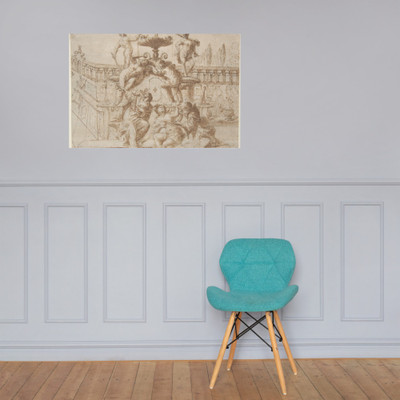 Susanna and the Elders. - Gregorio de' Ferrari - 1647–1726 - Paper Poster Museum quality 7742725