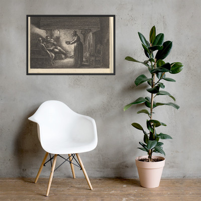 The satyr and the peasant - Wenceslaus Hollar - 1644 - Photo Paper Framed Poster Museum quality 7741303