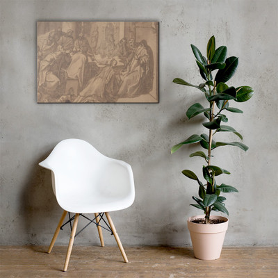 Mary Magdalen Annointing the Feet of Christ - Raffaellino da Reggio (Raffaello Motta) - 1570–1573 - Canvas Museum quality 7746022