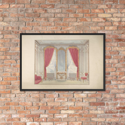 Interior of a Small Salon - Simon-Claude Constant-Dufeux - mid-19th century - Matte Paper Framed Poster Museum quality 7743849