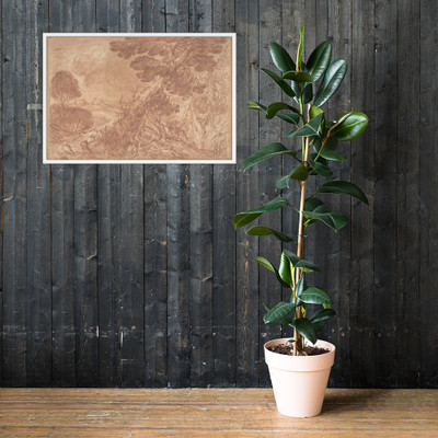 Landscape - Anonymous, Italian, first half of the 18th century - 18th century - Matte Paper Framed Poster Museum quality 7743014