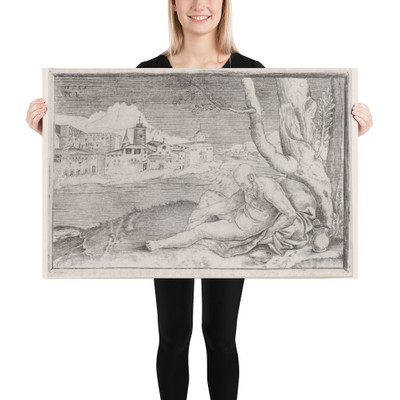 Diogenes - Agostino Veneziano (Agostino dei Musi) - dated 1515 - Photo Paper Poster Museum quality 7745116