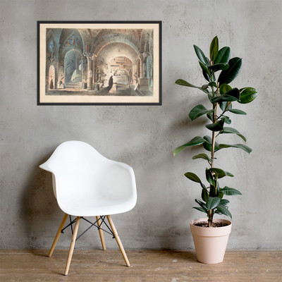 Design for a Stage Set: Crypt Scene - Anonymous, Italian, 19th century - 1830–40 - Matte Paper Framed Poster Museum quality 7739594