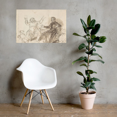 Book illustration: Knight and Monk - John William Wright - 1820–48 - Photo Paper Poster Museum quality 7747169