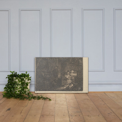 Sainte Famille dans un Intérieur (Holy Family in an Interior) - Rodolphe Bresdin - 19th century - Canvas Museum quality 7747767