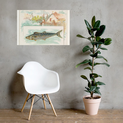 Spanish Mackerel, from Fish from American Waters series (N39) for Allen & Ginter Cigarettes - Allen & Ginter - 1889 - Photo Paper Poster Museum quality 7742454