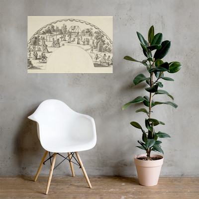 Design for a fan - Anonymous, Austrian, 18th century - 18th century - Photo Paper Poster Museum quality 7739213