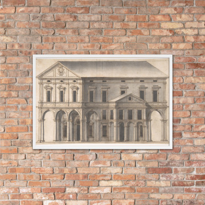 Project for a Public Building on a Square - Anonymous, Italian, 16th century - 16th century - Matte Paper Framed Poster Museum quality 7742839