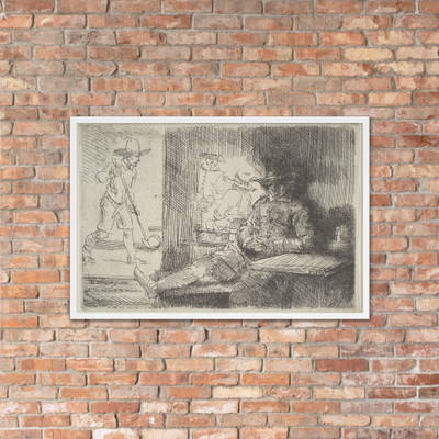 The Golf-Player - Rembrandt (Rembrandt van Rijn) - 1654 - Photo Paper Framed Poster Museum quality 7747305